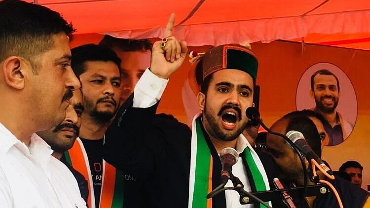 Vikramaditya Singh (pictured) is the son of the Congress' Himachal Pradesh unit chief Pratibha Singh who is also the sitting MP of Mandi (photo: @VikramadityaINC/X)