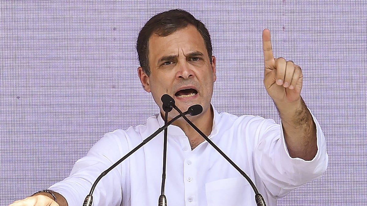 Rahul Gandhi said if voted to power, the Congress would help the poor through schemes like 'Mahalaxmi' (photo: PTI) 