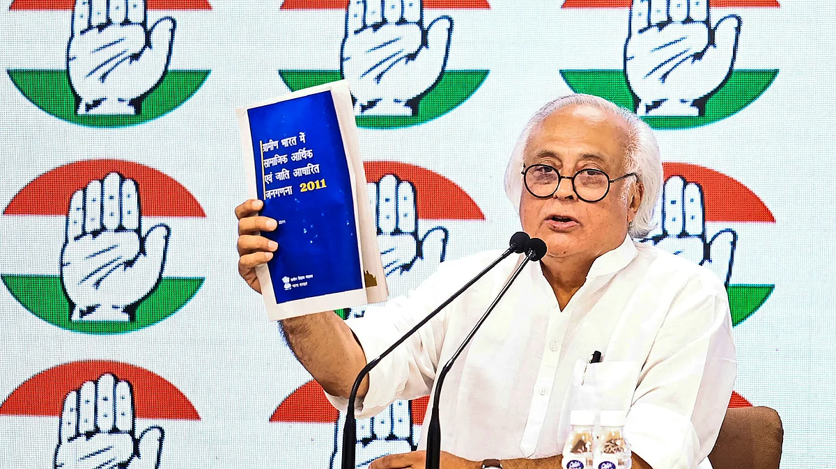 Congress leader Jairam Ramesh addresses a press conference in New Delhi on 25 April (photo: PTI)