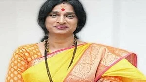 BJP's Hyderabad candidate K Madhavi Latha (photo: IANS)