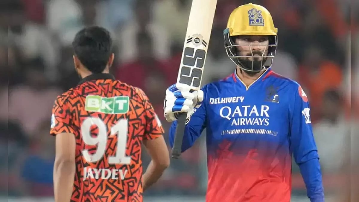 Rajat Patidar after completing 50 against Sunrisers on 25 April (photo: BCCI/IPL)