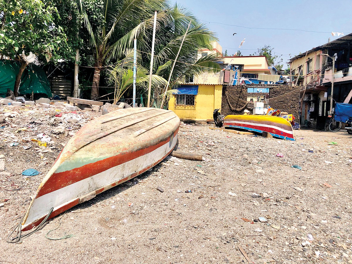 Chimbai boats between fishing forays, though dwindling in their numbers of late
