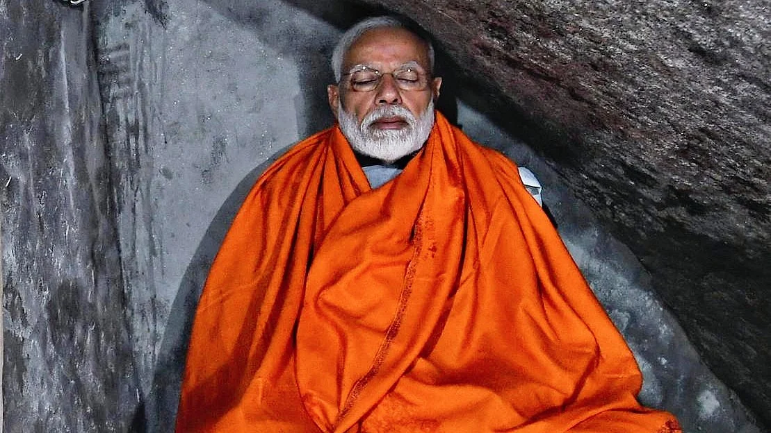 The cave in Kedarnath he likes so much (photo: National Herald archives)