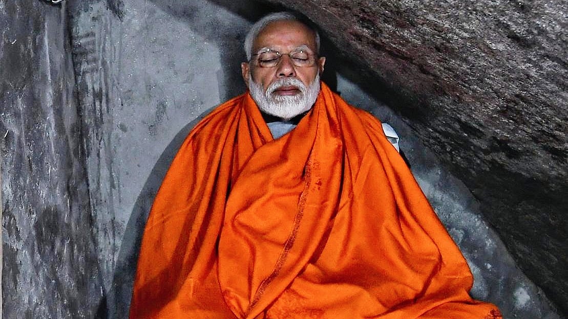 The cave in Kedarnath he likes so much (photo: National Herald archives)
