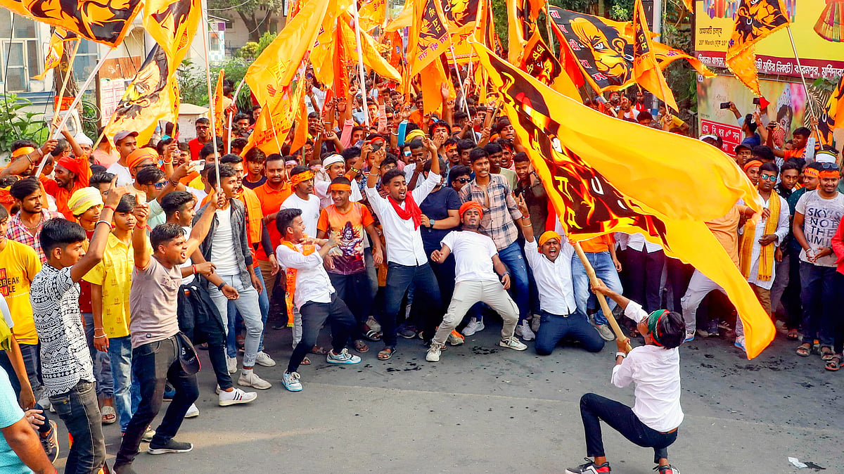 A Ram Navami procession in Murshidabad, West Bengal (photo: PTI)