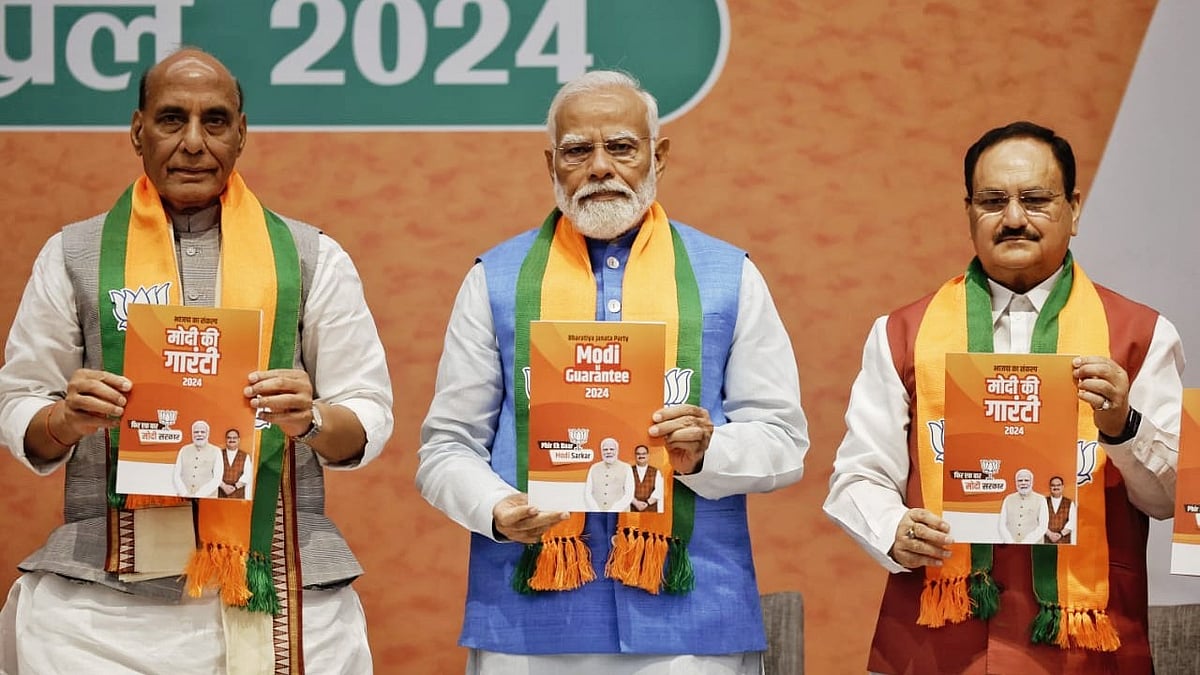 Narendra Modi unveils BJP manifesto for Lok Sabha polls