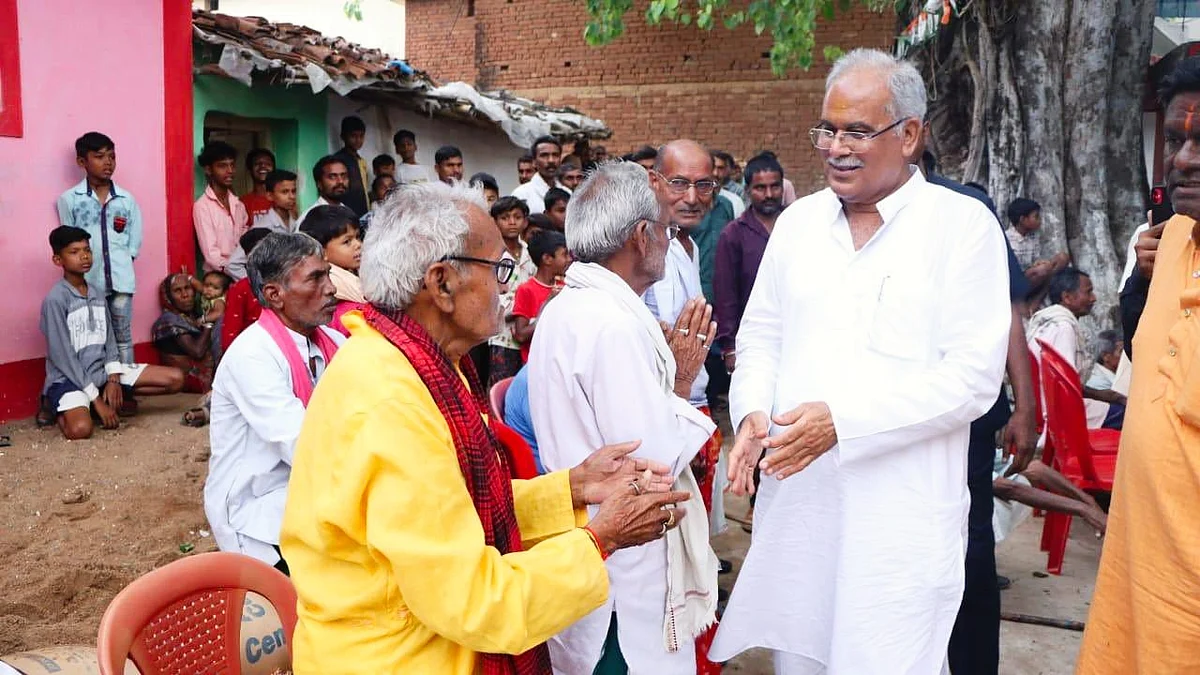 Bhupesh Baghel on the campaign trail (photo: @bhupeshbaghel/X)
