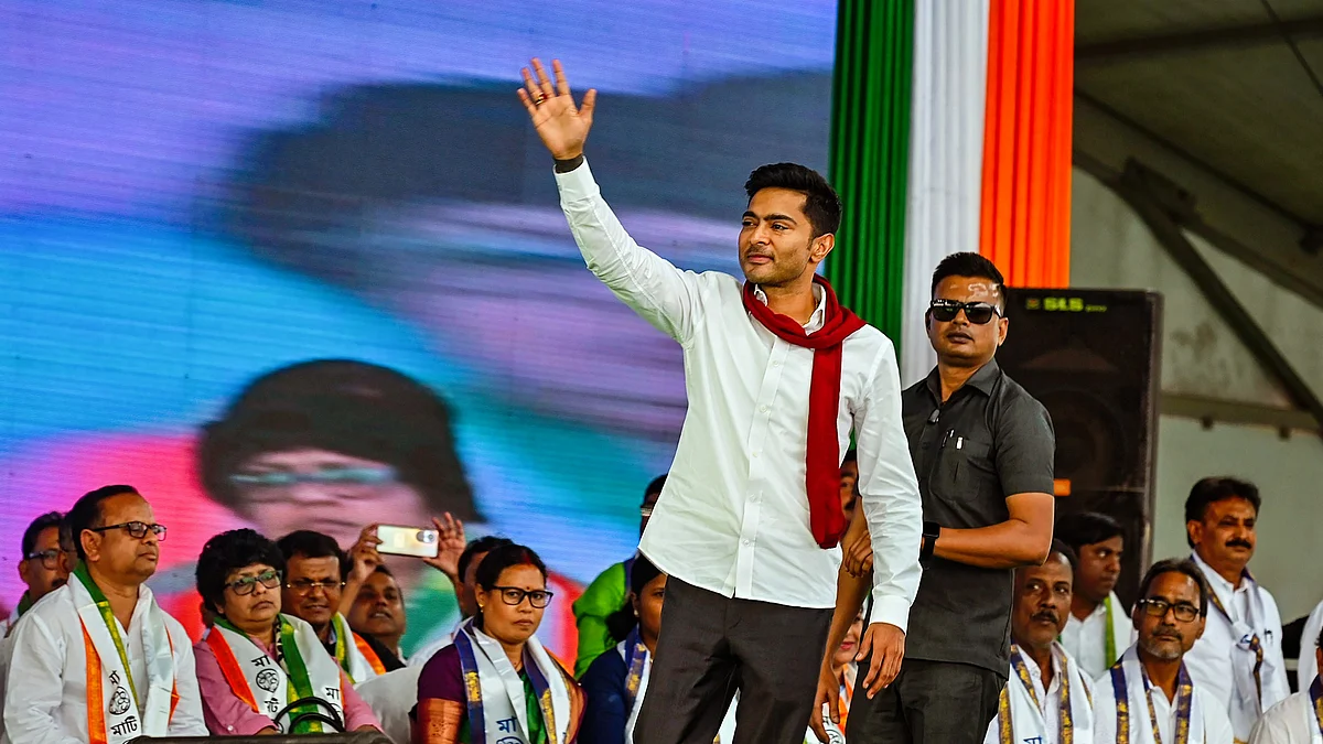 Abhishek Banerjee at an election rally (photo: PTI)