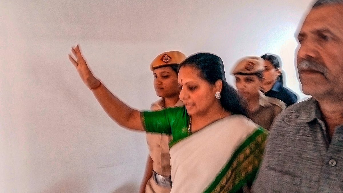 BRS leader K. Kavitha being produced at Rouse Avenue Court in New Delhi on 26 March (photo: PTI)
