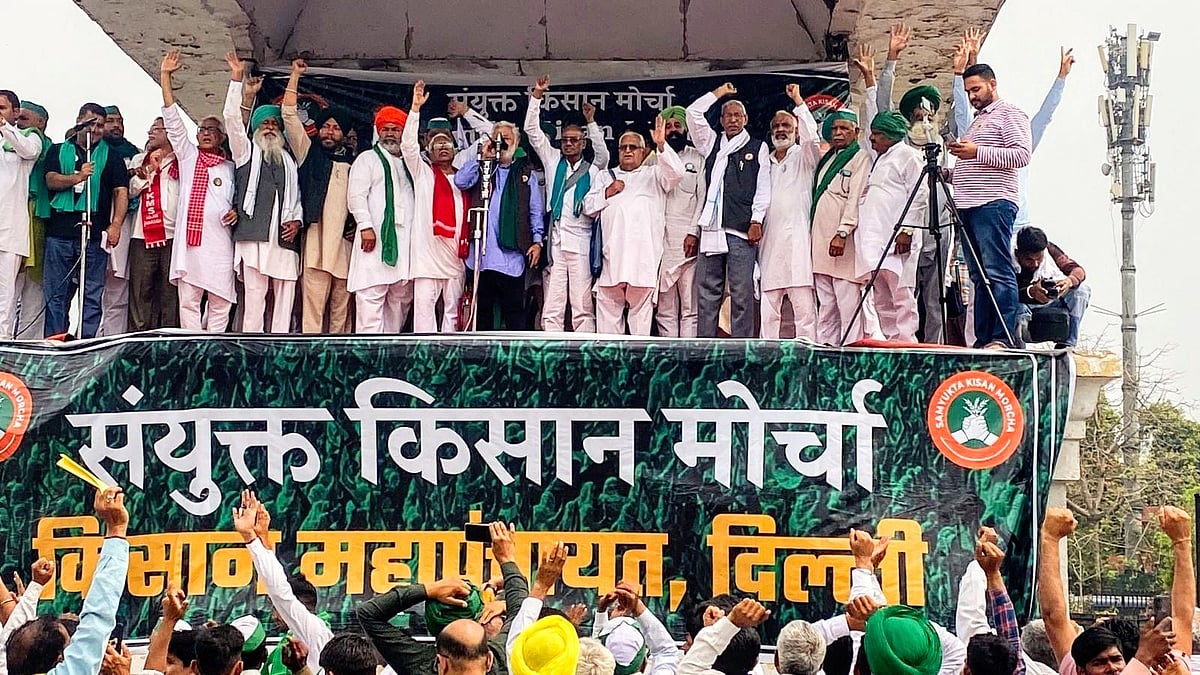 File photo of senior Samyukta Kisan Morcha leaders at a rally