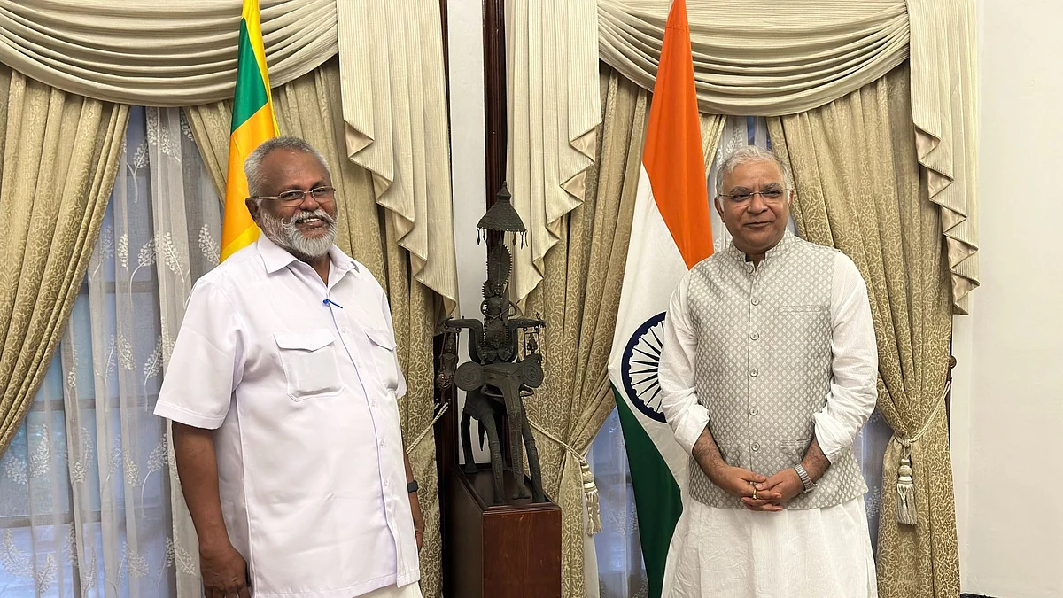 “It is the election time in India, it is not unusual to hear such noises of claims and counterclaims about Katchatheevu," Sri Lankan Minister of Fisheries Douglas Devananda (pictured left) said (photo: @DouglasDevanan1
/X)