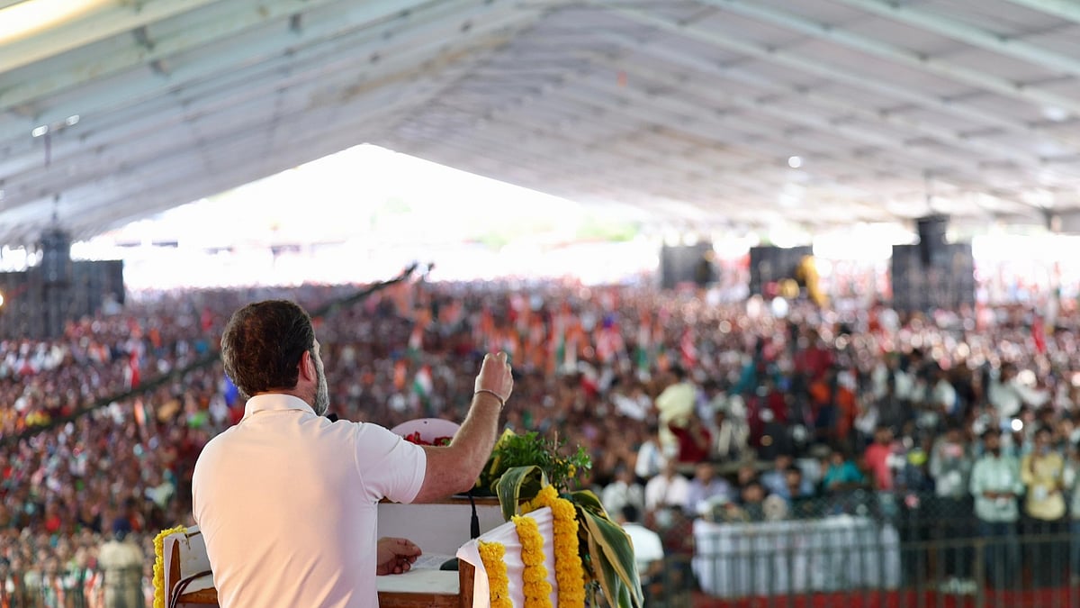 Rahul Gandhi addresses an election rally in Maharashtra's Sakoli on Saturday, 13 April 2024