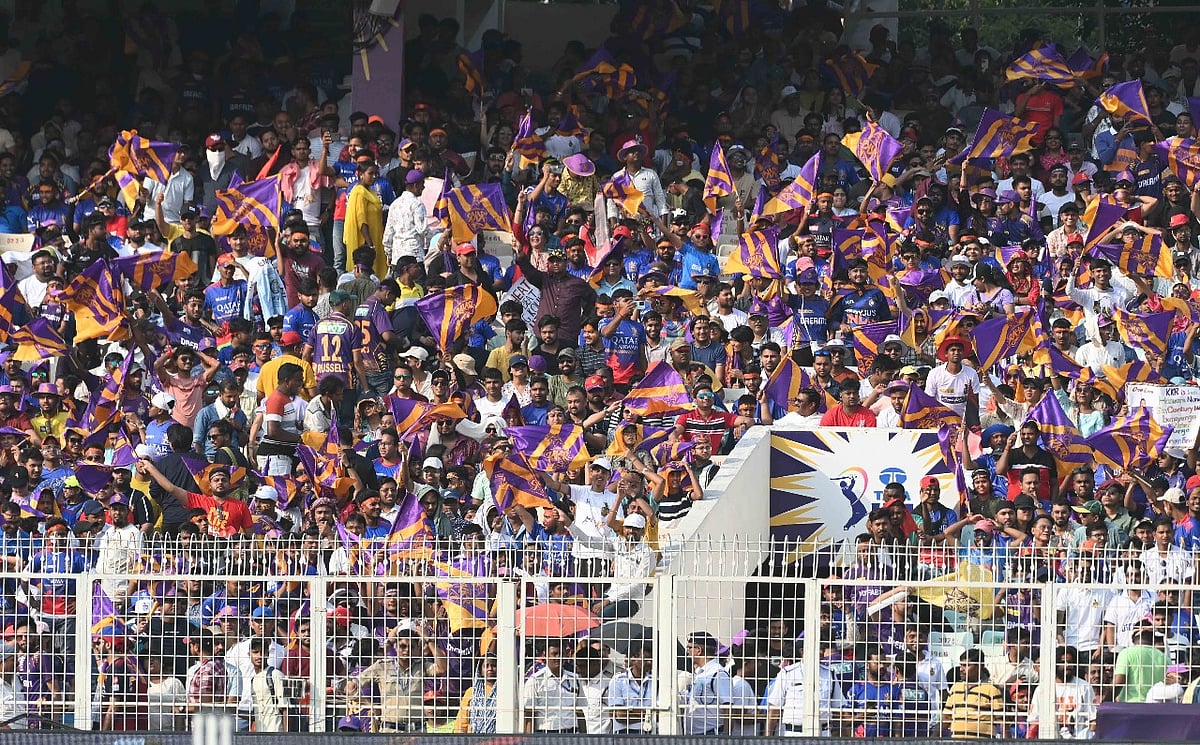 The crowds at Eden Gardens on Sunday