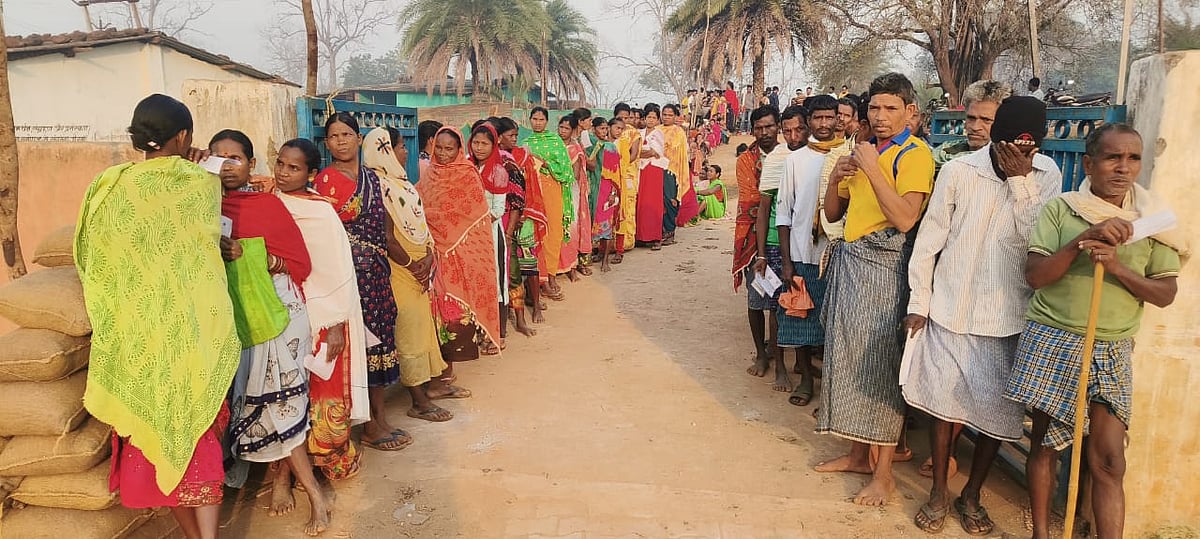 Polling commenced at 7 am and will continue to around 6 pm today (photo: ECI)