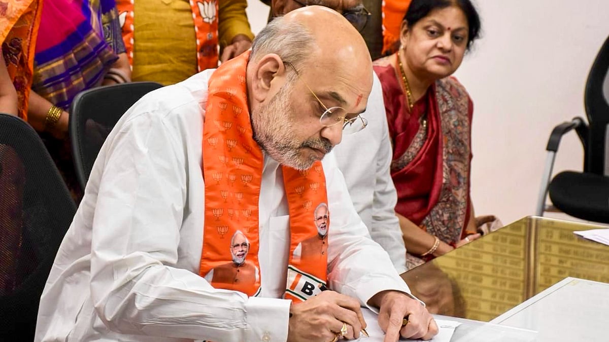 Amit Shah files his nomination from Gandhinagar for the Lok Sabha election 2024 (photo: PTI)