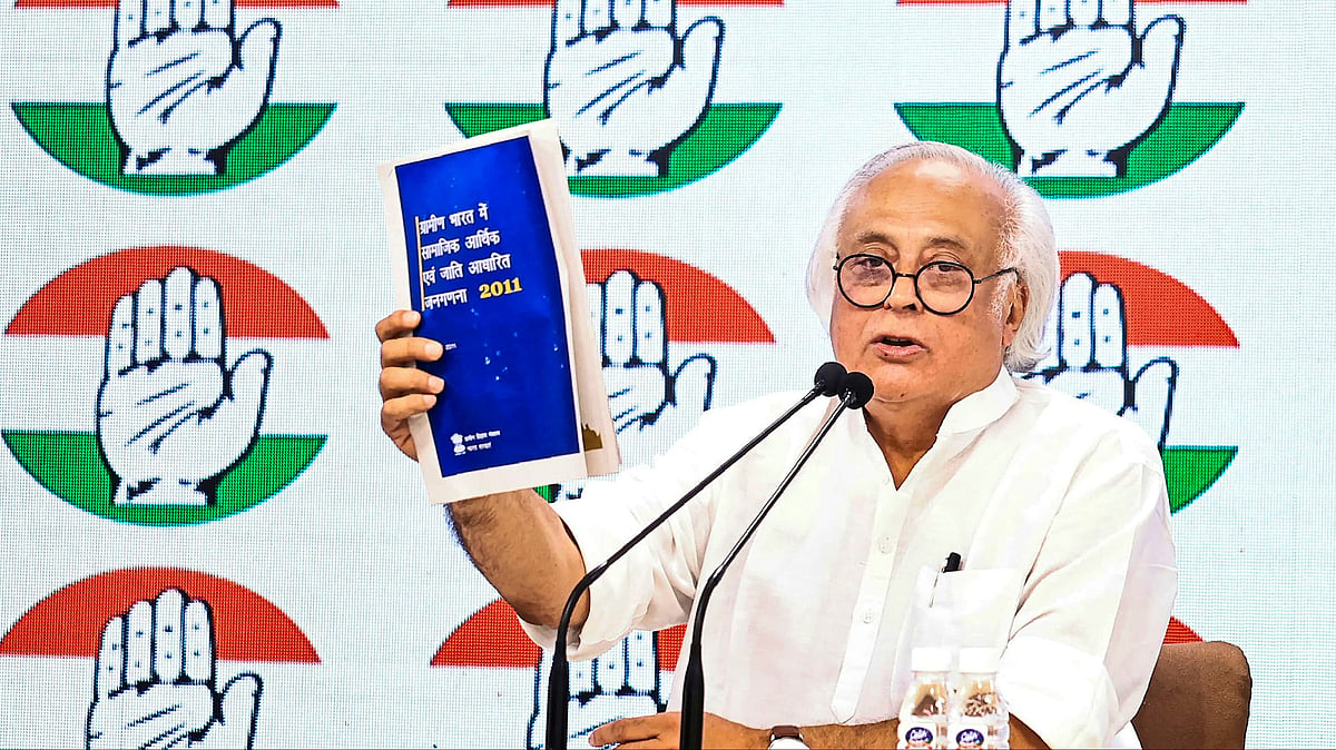 Jairam Ramesh addresses a press conference in New Delhi on 25 April (photo: PTI)