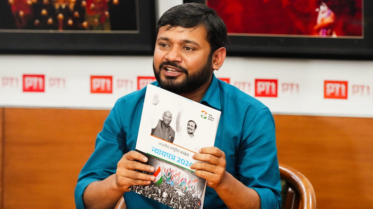 Kanhaiya Kumar at the PTI headquarters