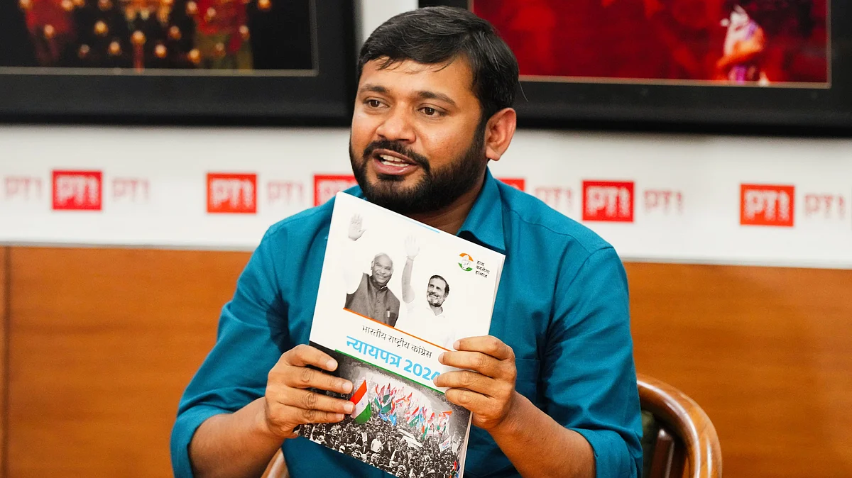 Kanhaiya Kumar at the PTI headquarters
