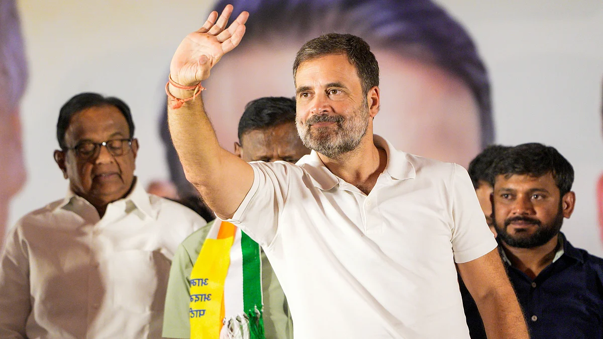 Congress leader Rahul Gandhi at an election rally in New Delhi on 18 May (photo: PTI)