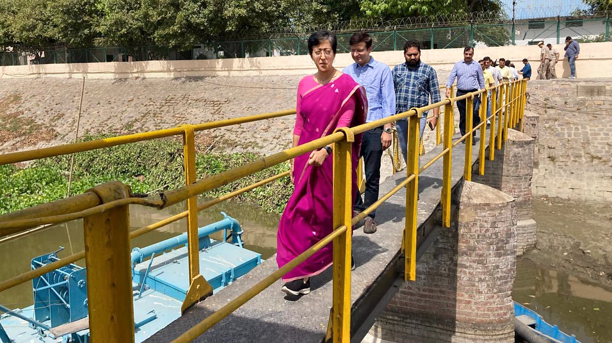 Atishi inspects the Wazirabad water treatment plant in New Delhi
