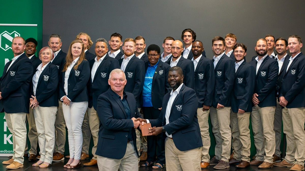 The Namibia team during a sendoff organised on 19 May 2024 (Photo: @CricketNamibia1) 