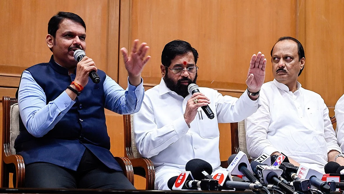Devendra Fadnavis, chief minister Eknath Shinde and Ajit Pawar in Mumbai (photo: Hindustan Times)