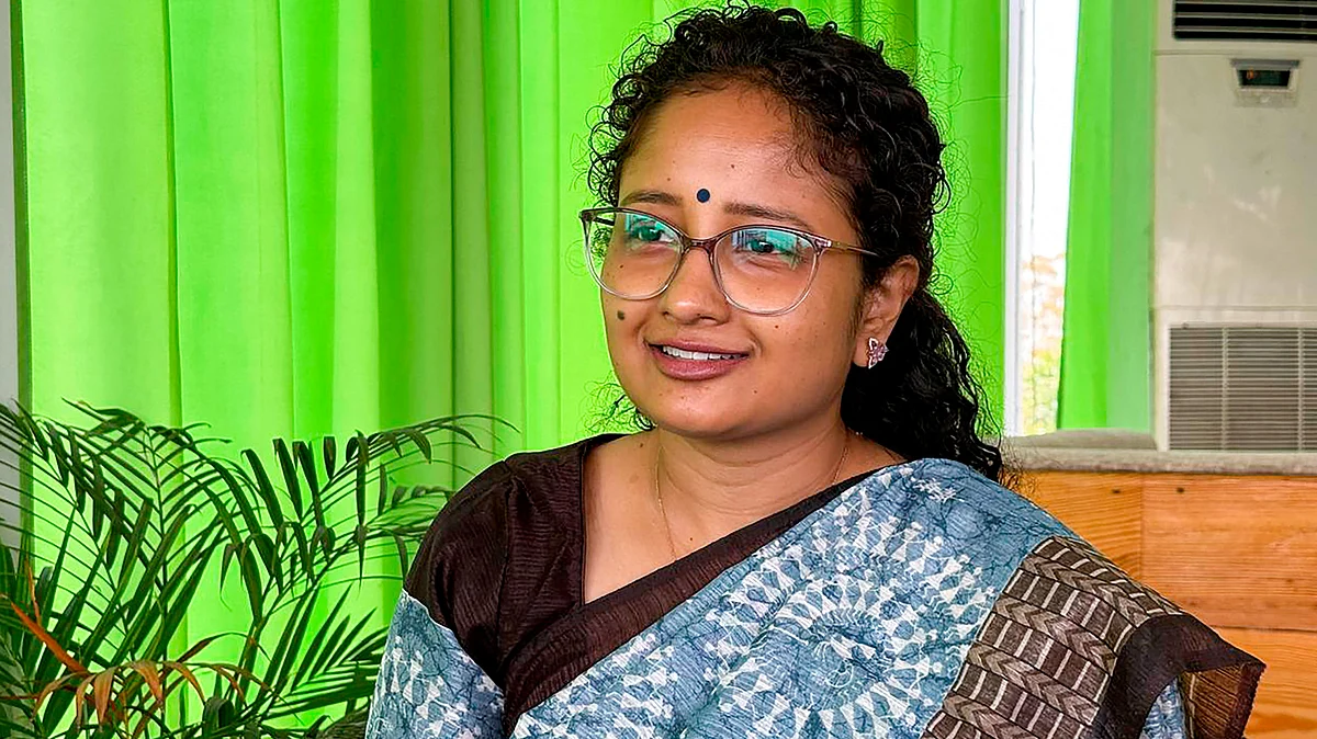 JMM candidate Kalpana Soren speaks during an interview in Ranchi on 2 May (photo: PTI)