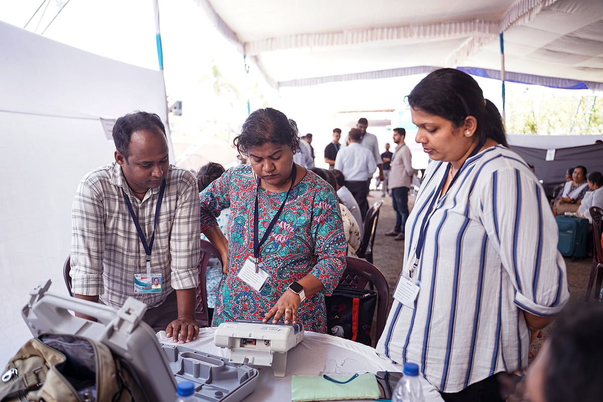 A test of EVMs in North Goa ahead of the polls (photo courtesy @CEO_Goa/X)