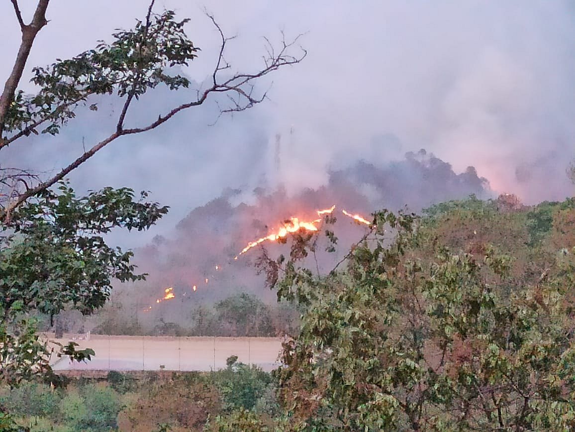 Mountains on fire (photo: Pankaj Khullar, IFS, retd)  