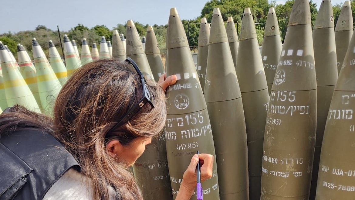 "Finish Them," Nikki Haley writes on Israeli shell