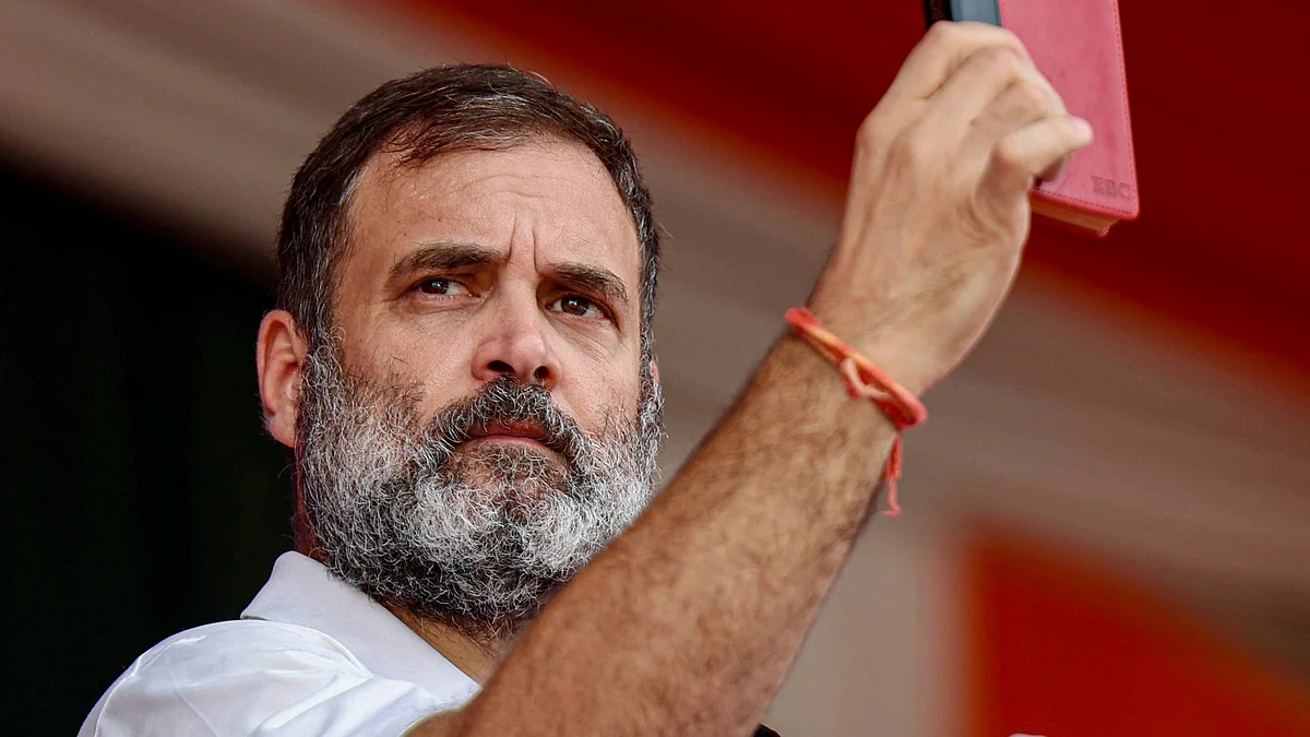 Rahul Gandhi at a public meeting in Kadapa on 11 May (photo: PTI)