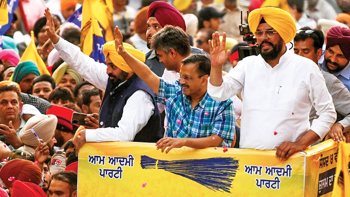 Aam Aadmi Party (AAP) roadshow in Amritsar on 16 May 2024 (photo: Getty Images)