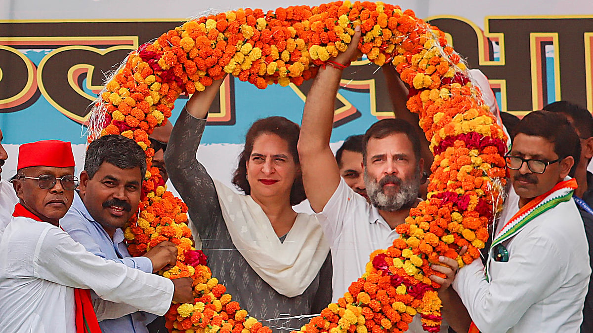 File photo of Rahul Gandhi and Priyanka Gandhi at Maharajganj in Raebareli (photo: PTI)