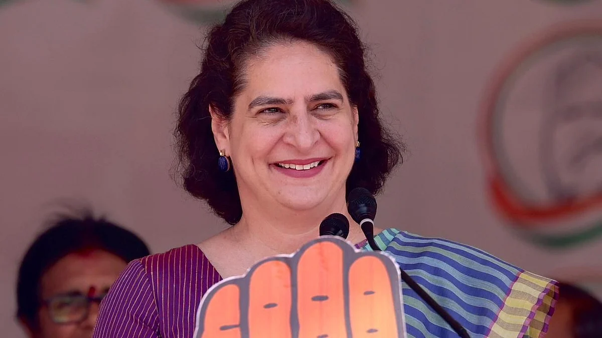 Congress leader Priyanka Gandhi Vadra in Chhattisgarh's Korba on 2 May (photo: @priyankagandhi/X)