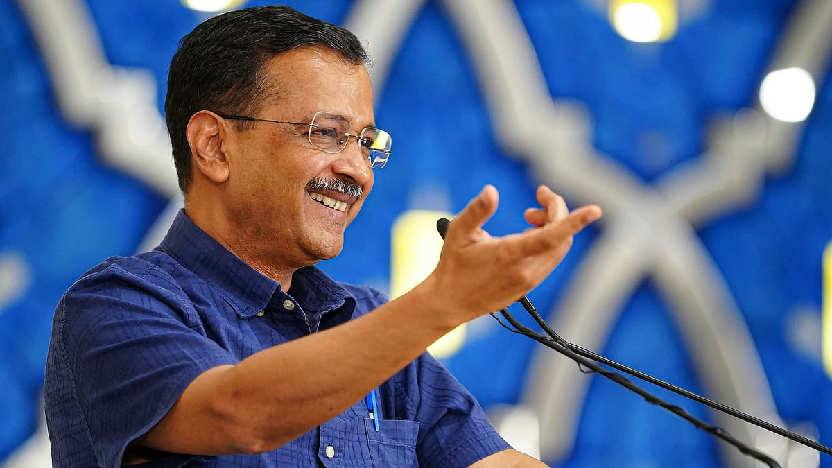 Arvind Kejriwal attends a public meeting in Jalandhar on 29 May (photo: PTI)