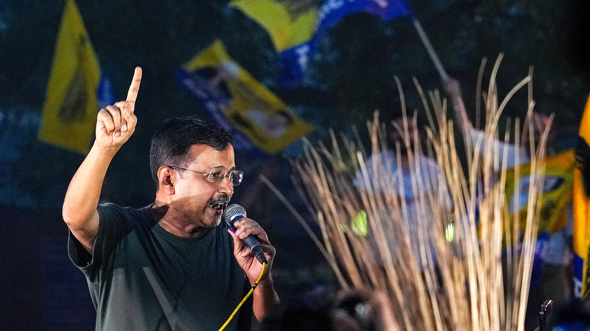 Arvind Kejriwal after his release from Tihar Jail (photo: PTI)