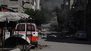 The raids caused large explosions in the camp, which had been witnessing a military operation for several days (photo: IANS)