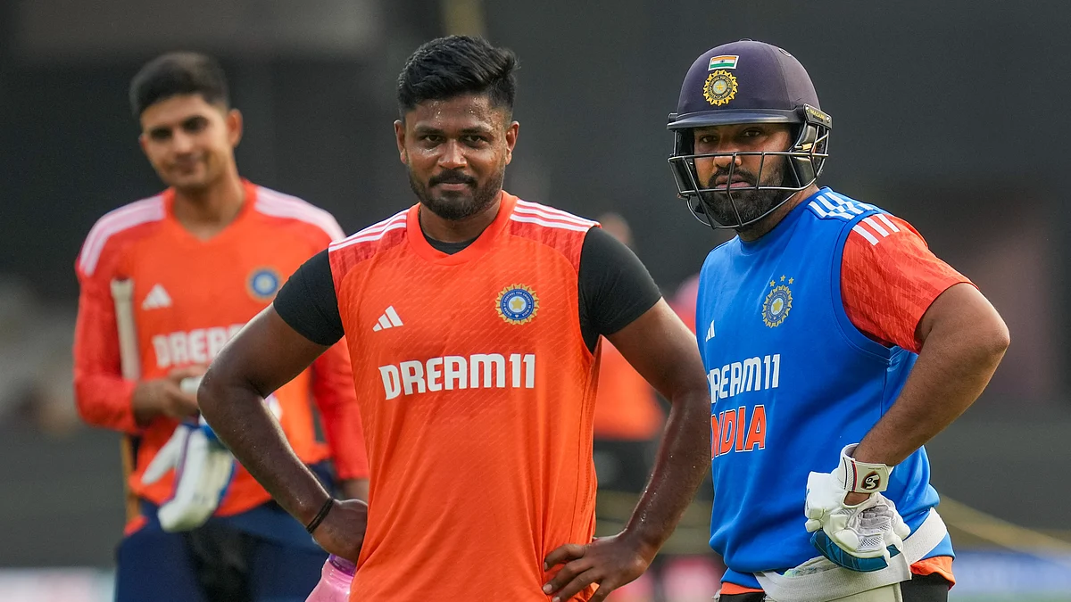 Samson (middle), selected as the second wicketkeeper behind Rishabh Pant, receives accolades for his stellar IPL performance (photo: PTI)