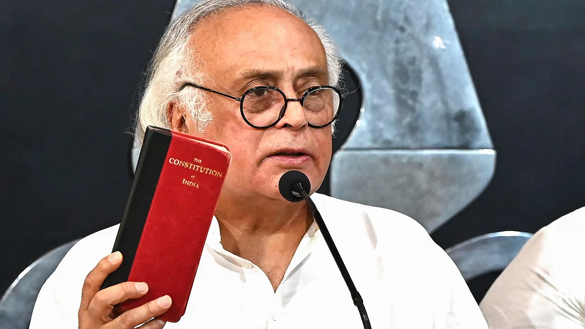 Congress leader Jairam Ramesh addresses a press conference in Chandigarh on 24 May (photo: PTI)