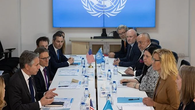 Antony Blinken convened with Sigrid Kaag, the UN Senior Coordinator for Gaza, to review the advancements in aid delivery to Gaza (photo: @SecBlinken/X)