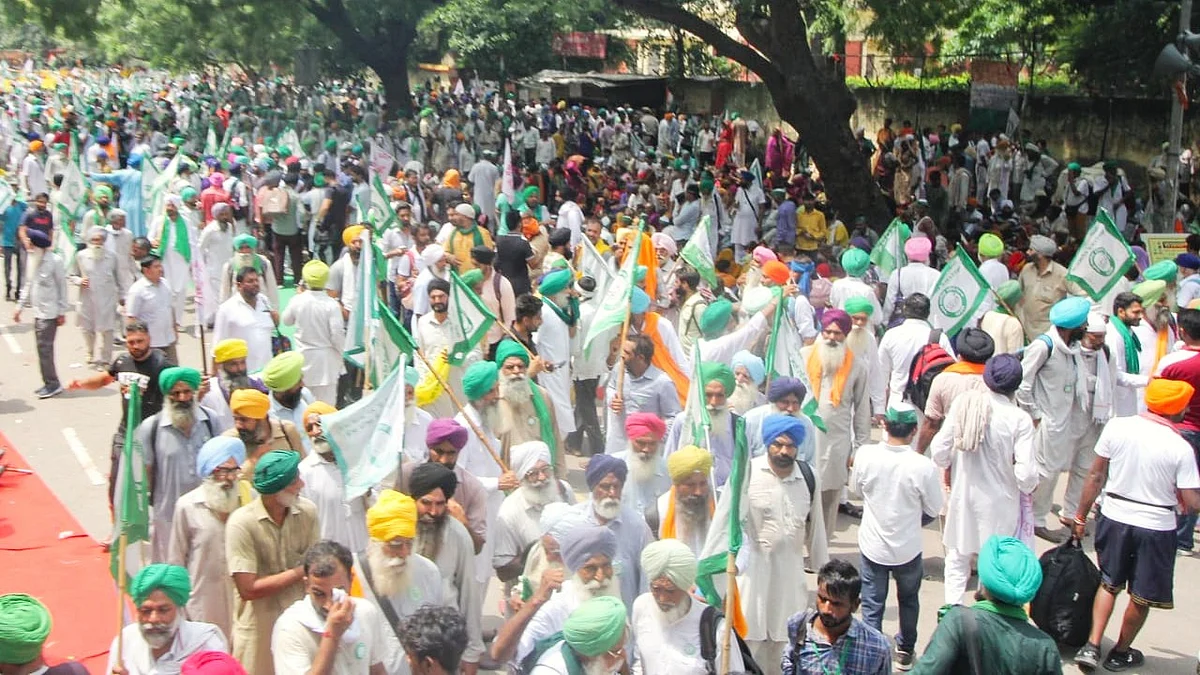 File photo of a farmers' protest meet