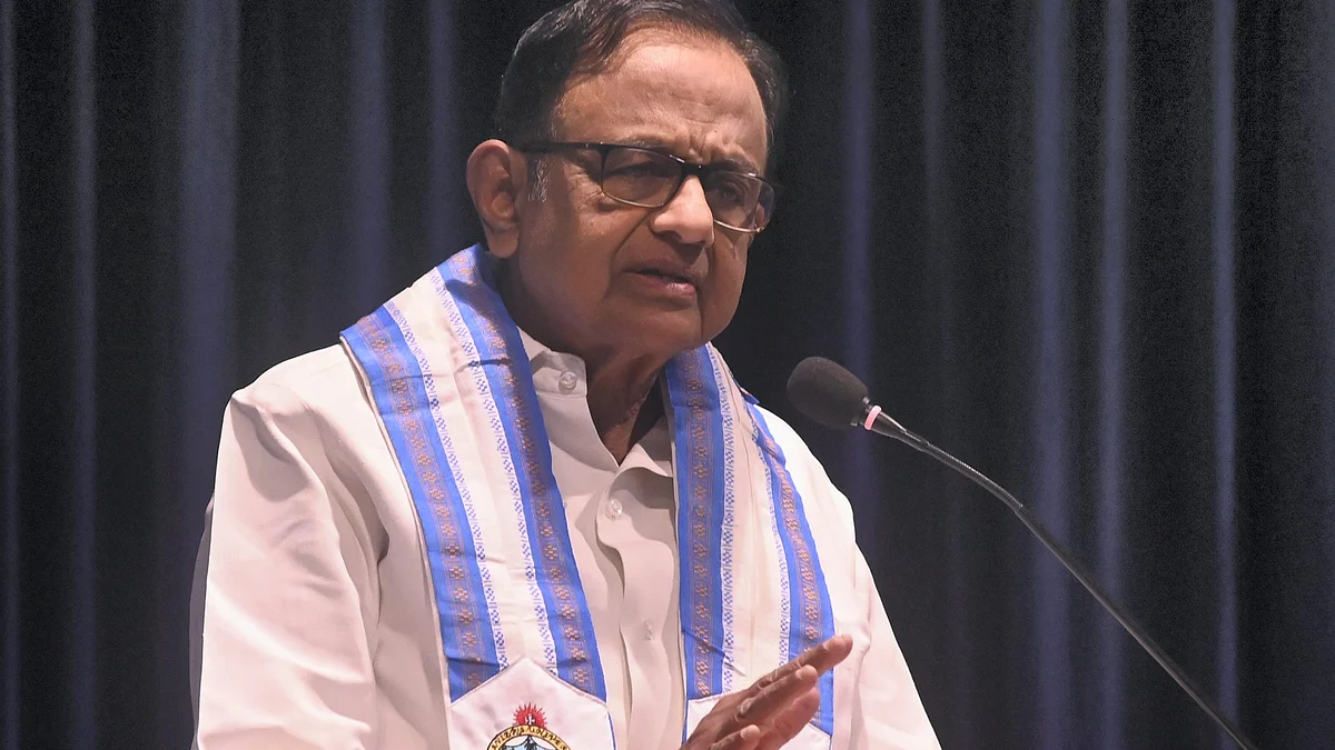 P. Chidambaram at St. Xavier's University in Kolkata on 25 November 2023 (photo: PTI)