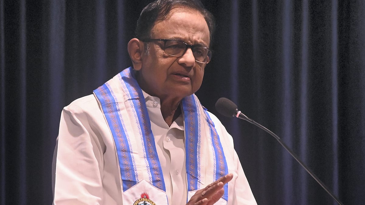 P. Chidambaram at St. Xavier's University in Kolkata on 25 November 2023 (photo: PTI)