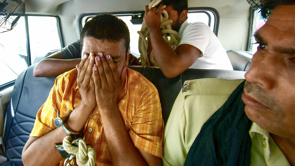 NEET paper leak accused in police custody in Patna on 23 June (file photo)