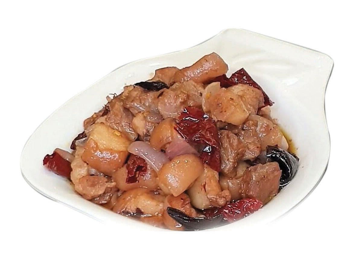 Pork solantulem, cooked with dried kokum