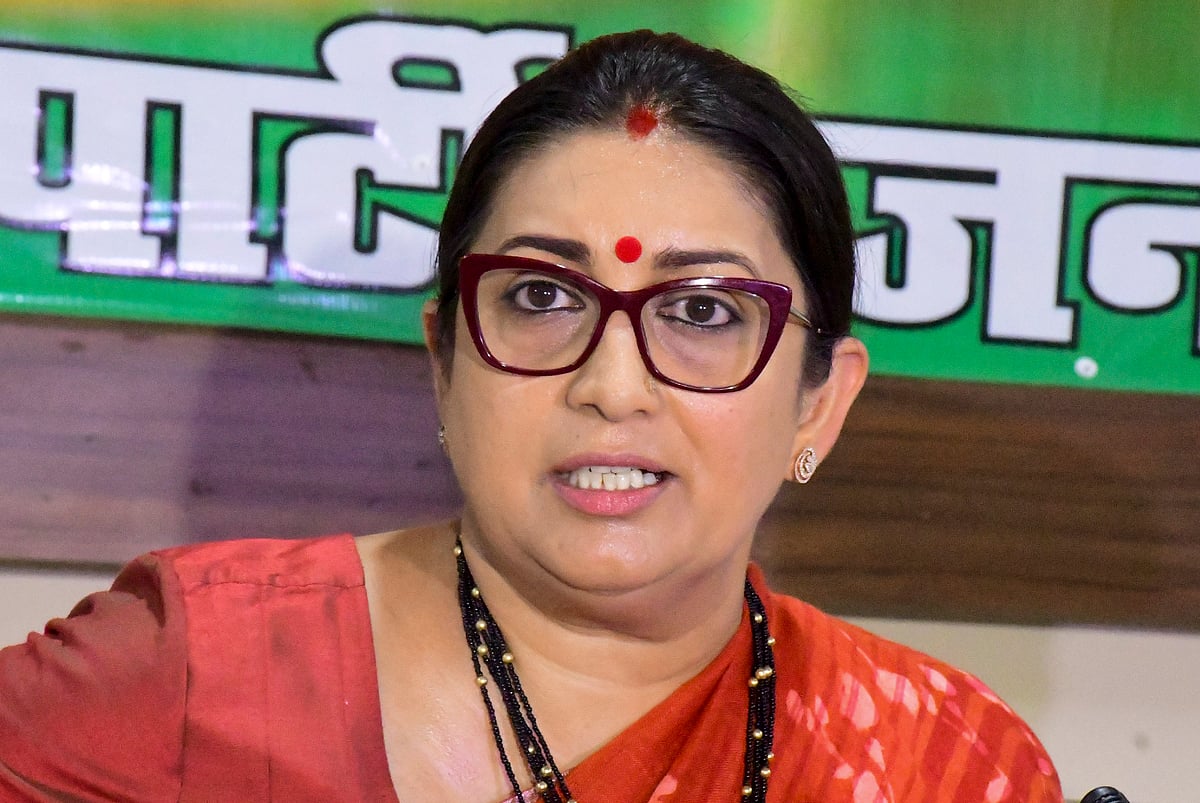 Smriti Irani at a press meet after her defeat (photo: PTI)