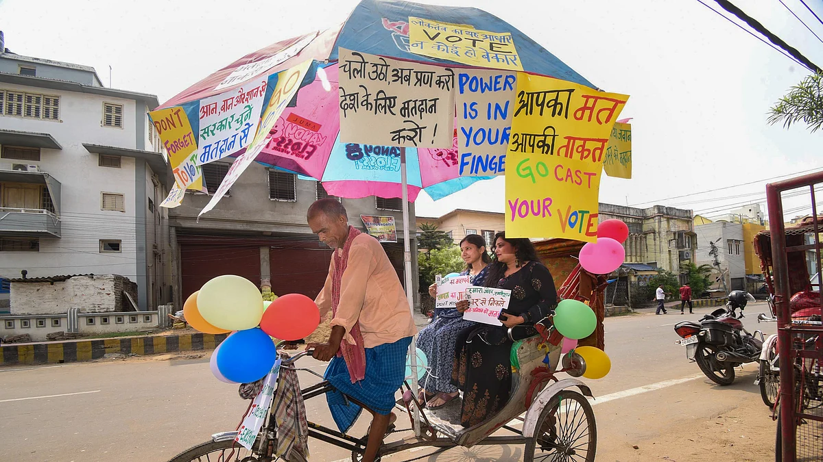 A voter awareness campaign in Patna (photo: PTI)