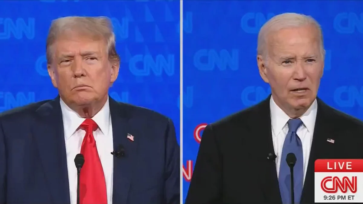 Screengrab of the debate from @JoeBiden/X