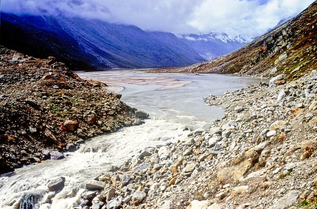 The infant Parbati exiting Mantalai lake. Photo by author