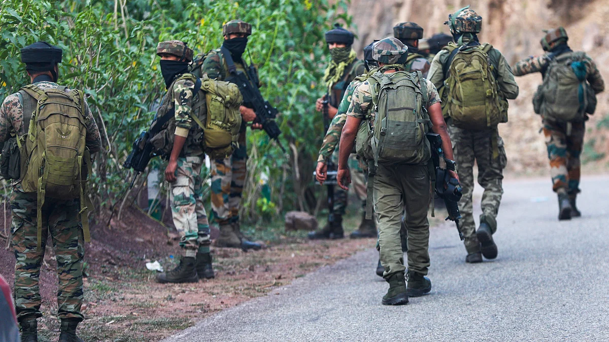 Security forces carry out combing operation in Reasi district on 10 June (photo: PTI)